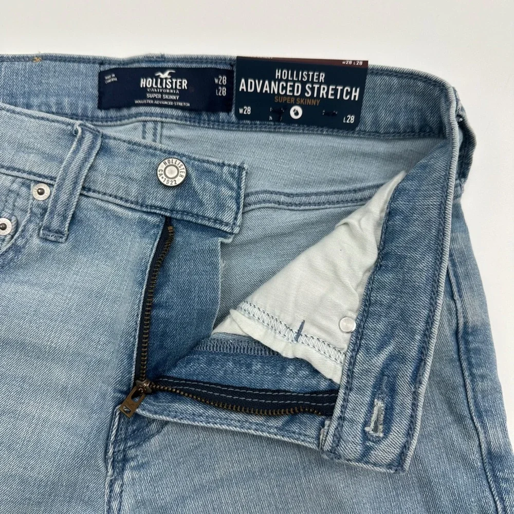 Hollister Advanced‎ Stretch Super Skinny Jeans Light Wash Mens 28x28 NEW NWT